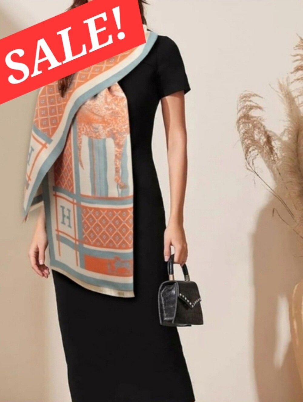 🔴58 Sale!! Stylish Open Front Poncho Cape With Horse Design Wrap Scarf
